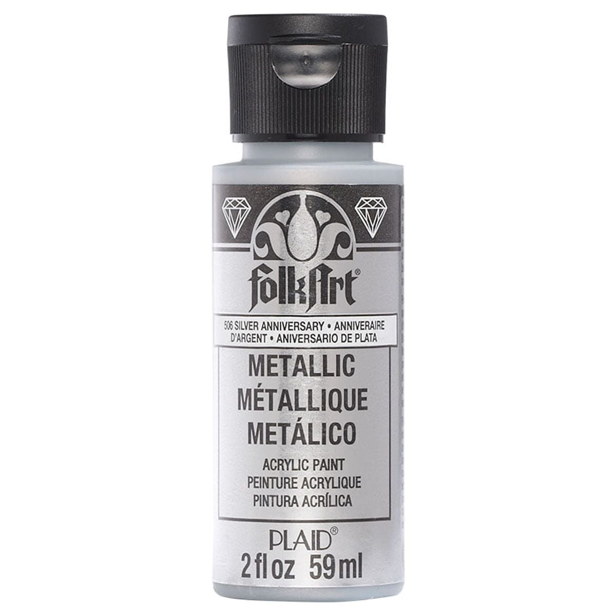 Folkart Métallique peinture acrylique noces d’argent, 59 ml