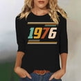 thumbnail image 2 of 50th Birthday Gifts for Women Vintage 1976 T Shirts for Women 3/4 Length Sleeve Tops Retro Birthday Party Top Business Casual Outfits Short Sleeve Graphic Tee Tops 2026 Summer Beach Vacation Outfits, 2 of 4