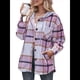 thumbnail image 1 of Camisa Clásica A Cuadros de Larga con Capucha para Mujer, Chaqueta Informal con Botones, Cárdigan de Lana y Bolsillos Laterales. Rosa XXL, 1 of 10