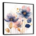thumbnail image 2 of Designart "Elegantly Harmonious Bleu And Beige Blooms I" Abstract Floater Framed Wall Art Living Room, 2 of 5