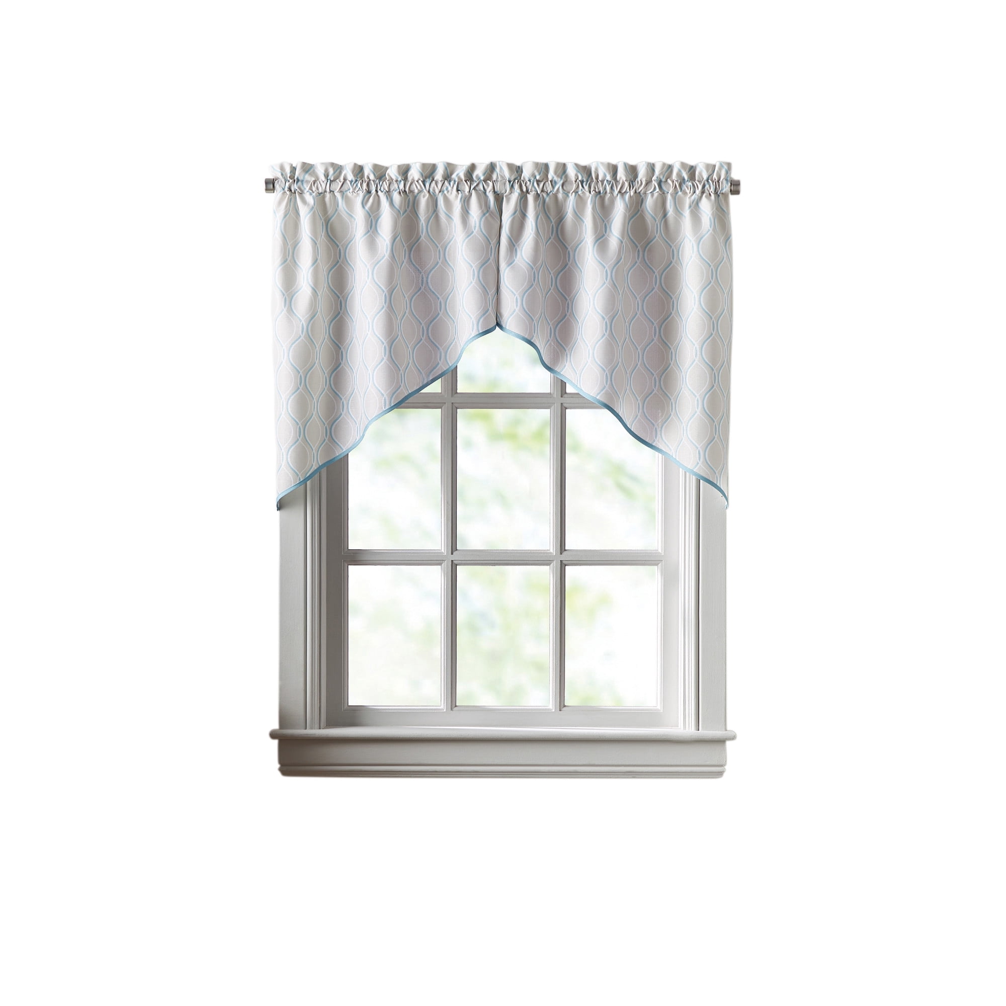Curtainworks Morocco Swag Pair, Aqua, 100% Polyester, 58"W x 14"L, Adult