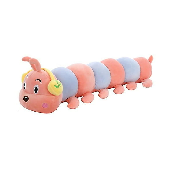 1pc Caterpillar Shape Plush Doll Stuffed Toy Throw Pillow Plaything (pink)