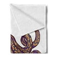 thumbnail image 2 of Octopus Soft Flannel Fleece Throw Blanket, Octopus Illustration with Pattern and Colors Style Artwork Print, Cozy Plush for Indoor and Outdoor Use, 70" x 90", Purple Mustard, by Ambesonne, 2 of 5