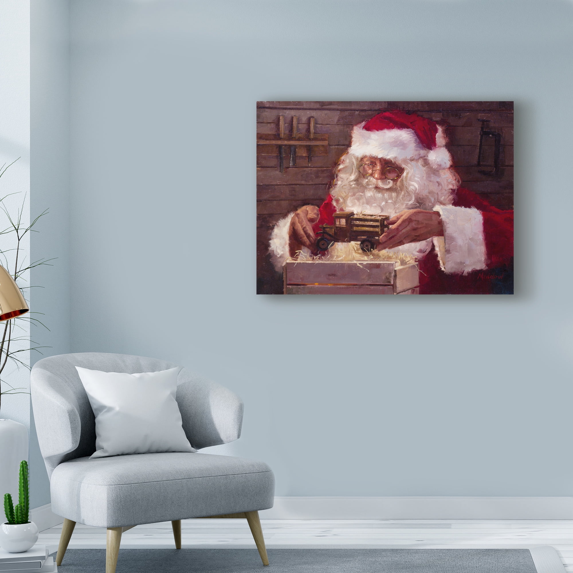 Trademark Fine Art 'Santas Workshop Inspection' Canvas Art by Meadowpaint