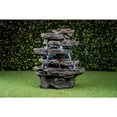 thumbnail image 2 of Hi-Line Gifts LED Lighted Multilevel Stone Outdoor Water Fountain - 28", 2 of 3