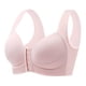 thumbnail image 1 of Gibobby Brasier sin Varillas Mujer Ropa interior de sujetador de talla grande con cierre frontal de color liso para mujer(Rosa,3X-Grande), 1 of 4