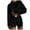 Black, variant on Riforla Womens Summer Fashion Casual Two Piece Outfits Casual Shorts Set O Neck Long Sleeve Tops and Shorts Tracksuit Two Piece Sets for Women Green M