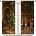 thumbnail image 3 of Christmas Curtains, Vintage Xmas Tree Various Presents, Window Drapes 2 Panel Set for Kitchen Cafe Decor, 42" X 54", Blackout, 3 of 7