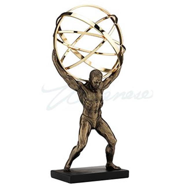 Bronze and Gold Finsh Atlas Carrying Celestial Sphere Statue 