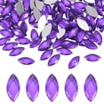 thumbnail image 1 of Paquete de 100 Strass en Forma de Ojo de Caballo, 15x7mm Pegatinas de Strass Acrílicas con Respaldo Plano para Manualidades/Joyería [Morado], 1 of 6