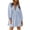 Light Blue, variant on Women's Textured V Neck Mini Dress with Ruched and Buttoned Details Polyester % for Elegant Everyday Wear All Year