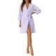 thumbnail image 1 of Bata de baño de waffle para mujer Inspire Chic, suave de chenilla, kimono de spa y baño, longitud media, color púrpura, 1 of 6