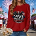 thumbnail image 2 of Leey-World 250 Years America Anniversary 250th Independence Day Freedom T-Shirt Patriotic Shirts for Women(Red,L), 2 of 9