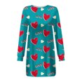 thumbnail image 4 of SZXZYGS Robes Décontractées pour Femmes Été Mode Féminine Saint-Valentin Imprimé Amour Col Rond Manches Longues Robe Décontractée (2) 2024, 4 of 4