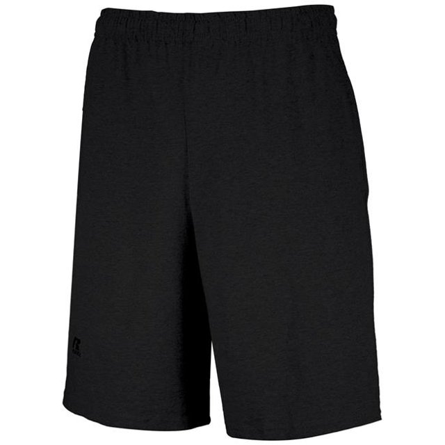 Adult Basic Cotton Pocket Shorts, Black - 2XL