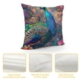 thumbnail image 4 of Orinice Peacock Flowers Garden Graphic Decorative Cushion Throw Pillow Cover for Home Couch Living Room Bed Sofa Short Plush Spring Pillow Case 1PC 22x22in, 4 of 5