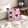 thumbnail image 6 of DouZhe Velvet Decorative Throw Pillow Covers Set of 2, Soft Square Cushion Cover with Invisible Zipper Red Pink lollipop Hearts Printing, 20"x20", 6 of 7