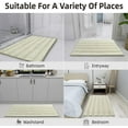 thumbnail image 6 of Easy-Going Luxury Chenille Striped Pattern Bath Mat, 20x32 in, Soft Plush Bath Rug, Absorbent Bathroom Rug, Non Slip Perfect Carpet Rugs for Shower, Bedroom, Front Door, Entryway (Ivory), 6 of 7