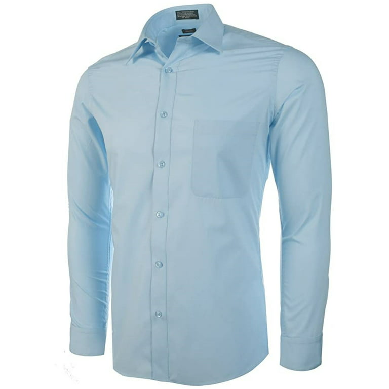 Steel Blue Classic Fit Long Sleeve Dress Shirt N 18.5, S 36-37