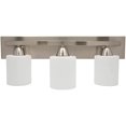 thumbnail image 4 of Vanity Light Fixture - Interior Bathroom Lighting Bar with Modern Milk Glass Shade - Bathroom Lights Over Mirror Fixture for Powder Room - Brushed Nickel, 3 Lights, E26, Bulbs Not Included, 4 of 8