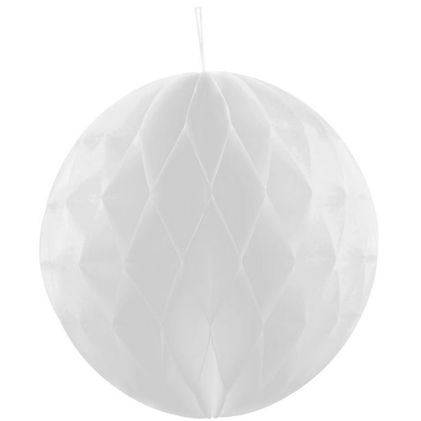Anniversaire Fête Papier Bricolage Chaîne Suspendue Lanterne Décor Boule de Nid d'Abeille Blanc 10 Pouces Dia