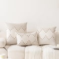 thumbnail image 2 of Boho Throw Pillow Covers Set of 2 Neutral Decorative Textured Cushion Case Farmhouse Pillowcase Modern Square Pillow Covers for Sofa,Couch, Living Room, 2 of 6