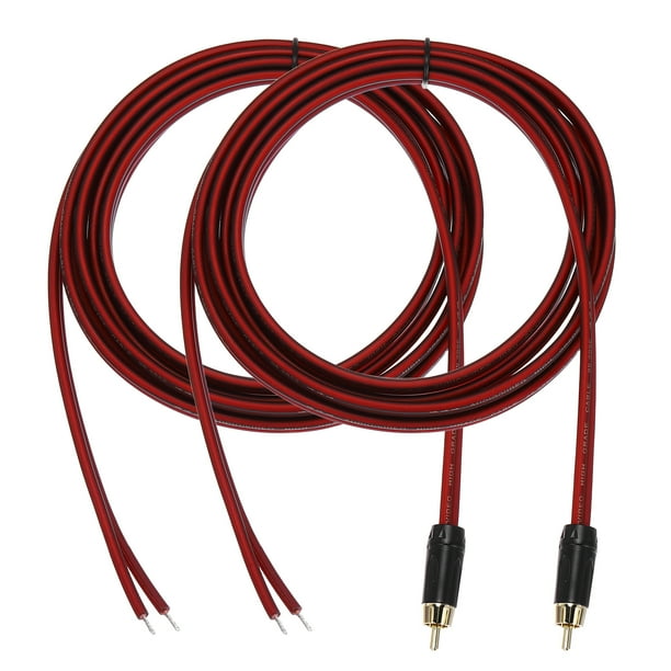 Uxcell 2 Pcs Cable RCA Baño de Oro, 9.8ft (3 Metros) Cable RCA a Extremo Abierto de Cable Desnudo de Audio, Cable de Extensión RCA para Guitarra, Altavoces, Equipos de Audio