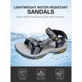 thumbnail image 4 of OutPro Women's Hiking Sandals Adjustable Comfort Sandals Outdoor Footbed Casual Flat Sandal Summer Trekking Black Grey, 4 of 11