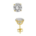 thumbnail image 2 of JewelStop 14k Solid Yellow Gold 4ct Cz Basket Setting Stud Earrings 8Mm, Push Backs, 2 of 6