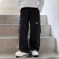 thumbnail image 6 of Boys Joggers Elastic Waisted Althetic Cargo Pants Casual Wide Leg Sweatpants with Pockets Size 5-15, 6 of 6