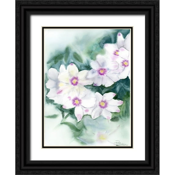 Shefranov, Olga 11x14 Black Ornate Wood Framed with Double Matting Museum Art Print Titled - Purple Flowers