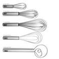 thumbnail image 2 of Tovolo Stainless Steel 6" Mini Whisk, 8" Beat Whisk, 10" Sauce Whisk, 11" Whisk Whip and 12" Dough Whisk Kitchen Utensil Bundle - Set of 5, 2 of 4