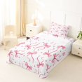 thumbnail image 3 of Erosebridal Princess Pink Bow Twin Sheet Sets for Girls, Watercoor Love Heart Bedding, 3 Pieces, 3 of 6