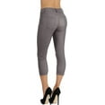 thumbnail image 2 of Women's Jean Looking Jeggings Cotton Blend Capri Length Pull Up Pants, 2 of 7