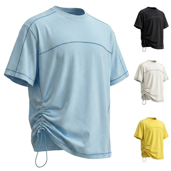 Workout Shirts for Men UPF 50 Quick Dry Athletic Gym Tee Shirts Mens Short Sleeve Running Cooling Swimming T-Shirt Size M-3XL Yellow
