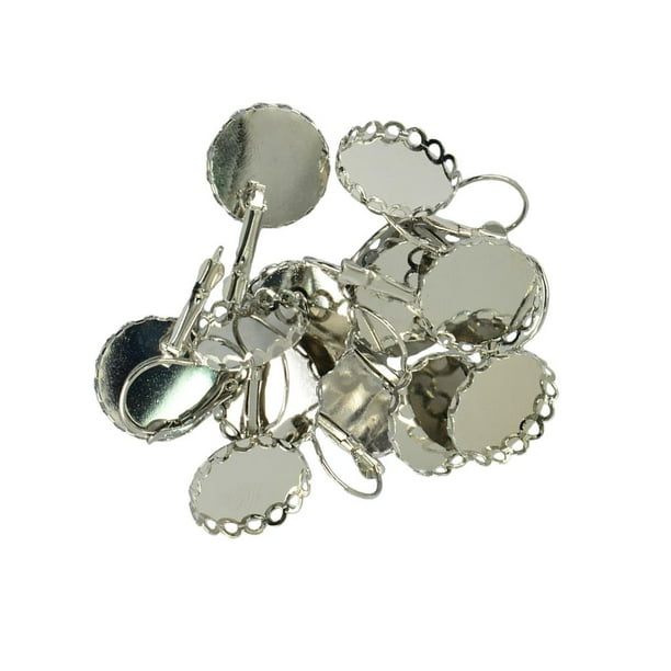 Pendientes de Latón con Base de 12 piezas Soledad para fabricación de joyas con Forma de Flor redonda