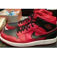 thumbnail image 3 of Ni - ke Ni - ke Air Jordan 1 Mid Reverse Bred Gym Red Black 554724-660 Men's Size 13, 3 of 5