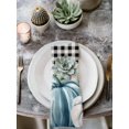 thumbnail image 2 of Thanksgiving Pumpkin Cloth Napkins Set of 4 Reusable Dinner Napkins, Blue White Fall Leaves Black Plaid Cocktail Napkin Washable Table Napkins for Wedding/Holiday Party/Baby Shower 20"x20", 2 of 7