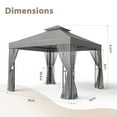 thumbnail image 4 of EAGLE PEAK 10 ft. x 10 ft. Outdoor Patio Gazebo Canopy Tent with Ventilated Double Roof and Mosquito Net,Gray, 4 of 9