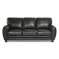 thumbnail image 4 of Transitional Living Room 2pc Sofa Set Black Faux Leather Sofa Loveseat Solid Wood Plywood Furniture, 4 of 7