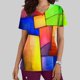 thumbnail image 1 of Puntoco Liquidación de blusas cortas para mujer, moda informal para mujer, cuello en V, estampado, manga corta, bolsillo, vestido de enfermera, 1 of 5