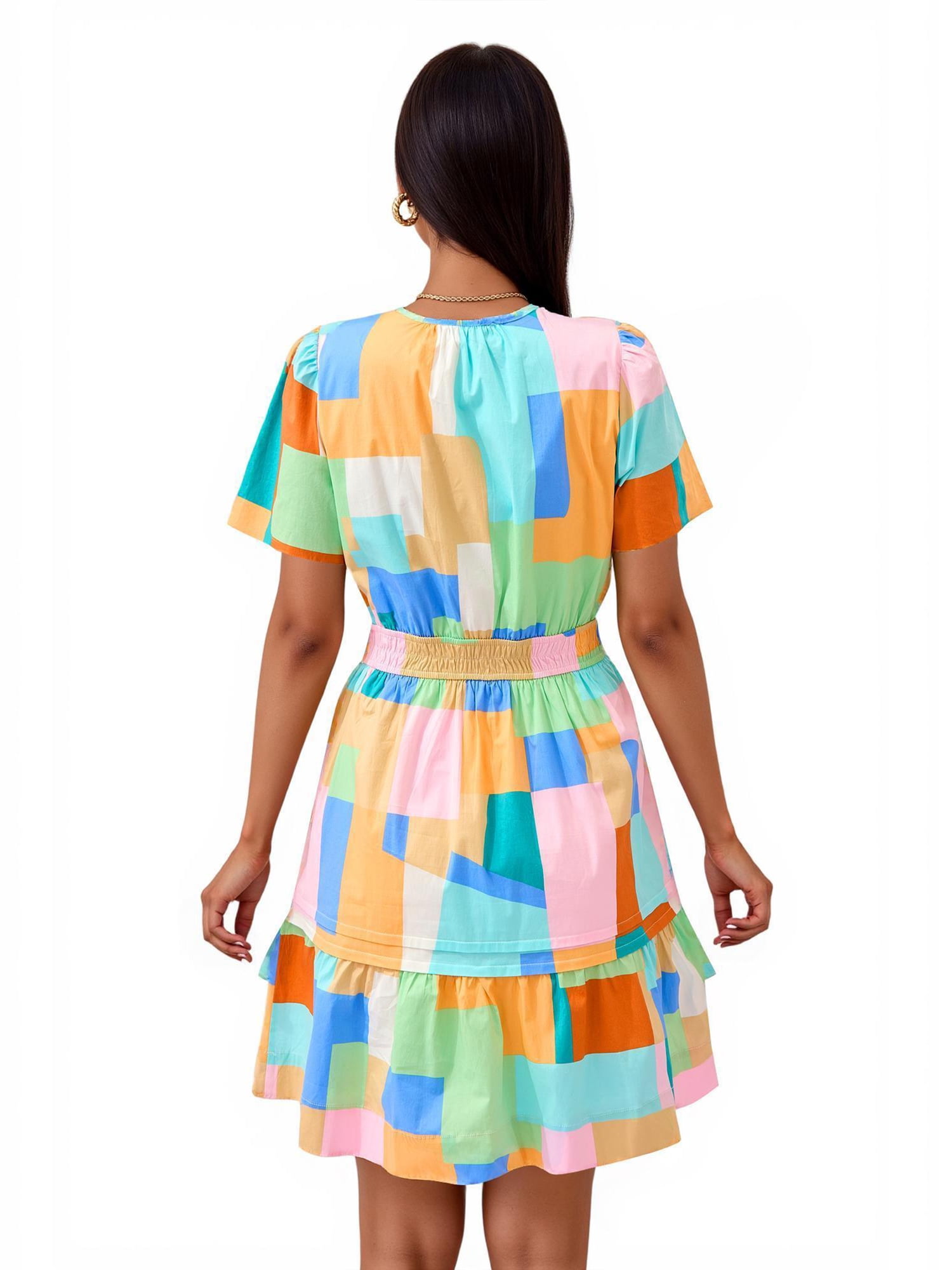 PRETTYGARDEN Women's V-Neck Mini Dress, Sizes S-XXL