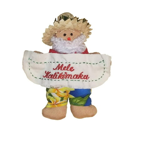 - Regency Marketing Hawaiian Style Santa Mele Kalikimaka Christmas Fabric Ornament