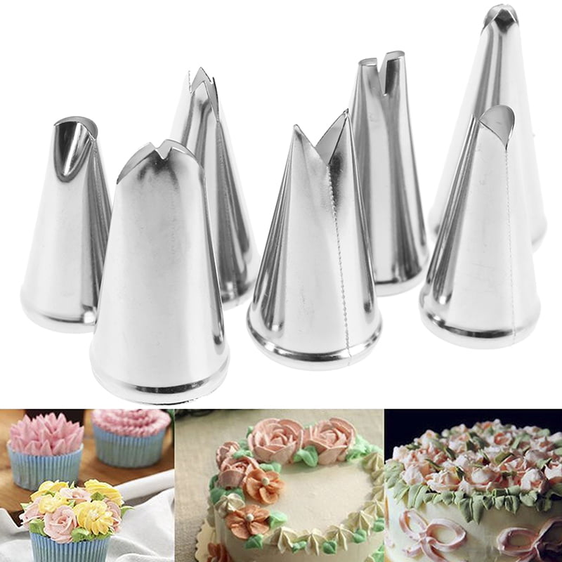 Details about   7pcs Decorating Tips Set Leaves Cream Metal Icing Piping Nozzles Pastry ToolBA 