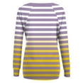 thumbnail image 3 of Long Sleeve Tops for Women with Pockets Striped Print V Neck Loose Tunic T-shirts Casual Spring Fall Tees (L, Yellow), 3 of 6