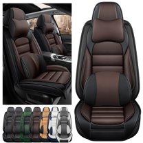 AFUNTIO Luxury Seat Covers for VW 99% Models,2PCS Leather Car Seat Cushions,Waterproof Car Sit Protectors,Nonslip Interior Accessories(Black and Coffee)