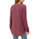 thumbnail image 4 of Sudaderas para mujer,Top informal holgado de cuello redondo para mujer, tejido acanalado cepillado, escote en V, bajo redondeado, 95 % poliéster, 5 % elastano, uso diario, sopatenor, 4 of 8