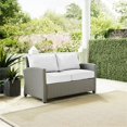 thumbnail image 2 of Afuera Living Traditional Wicker Outdoor Loveseat in White/Gray, 2 of 10