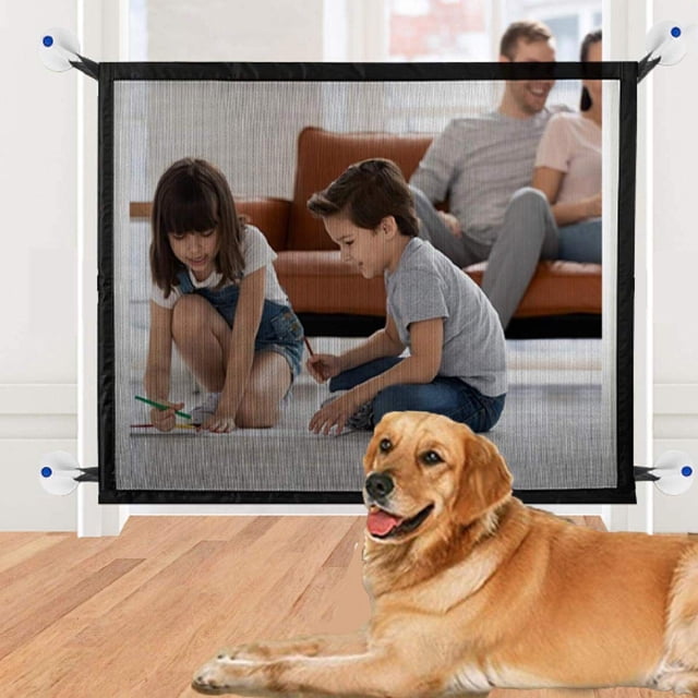 Puerta de seguridad para mascotas, puerta de malla para perros, puerta mágica para perros, puertas de seguridad plegables portátiles para niños, se instala en cualquier lugar, valla de seguridad