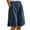 Navy, variant on Bloomae Cotton Linen Shorts for Women Loose Fit Knee Length Bermuda Shorts Lightweight Casual Wide Leg Elastic Waist Workout Shorts with Pockets Black XXL